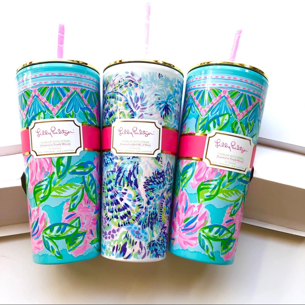 3 New Lilly Pulitzer Patterned Cold Tumblers